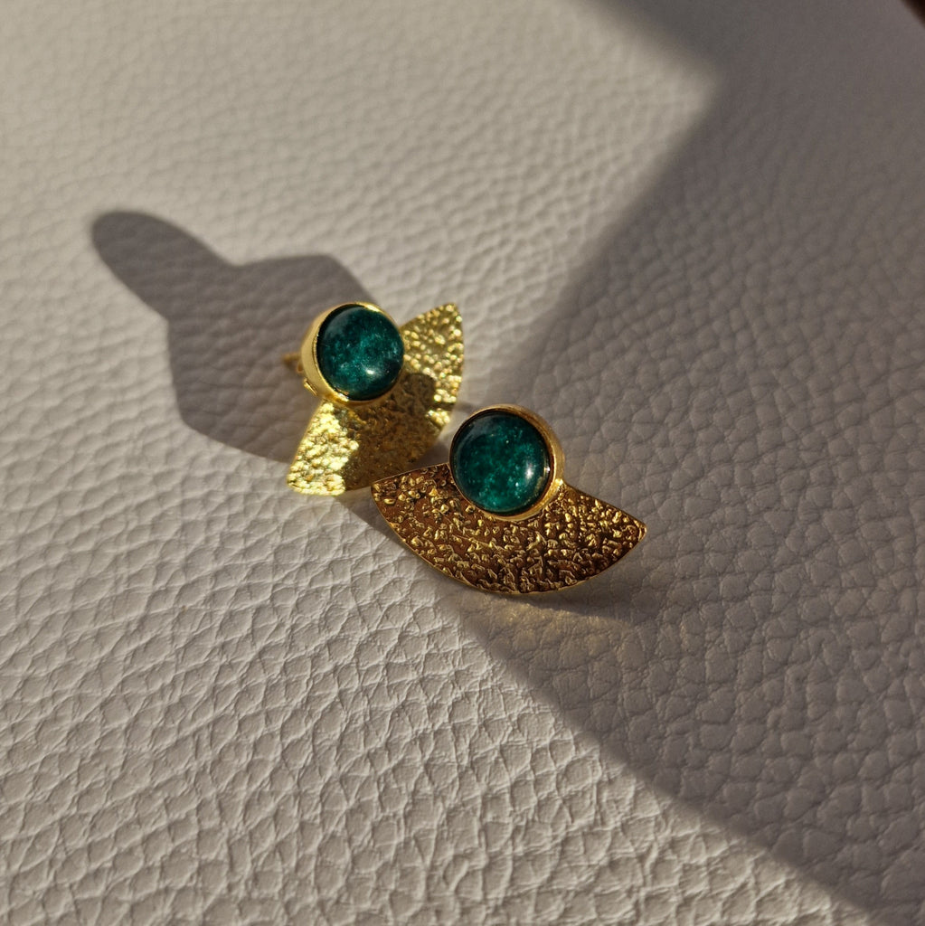 SENSU Earrings-Earrings-18K Gold Vermeil & Smaragd-Signorina Leyla