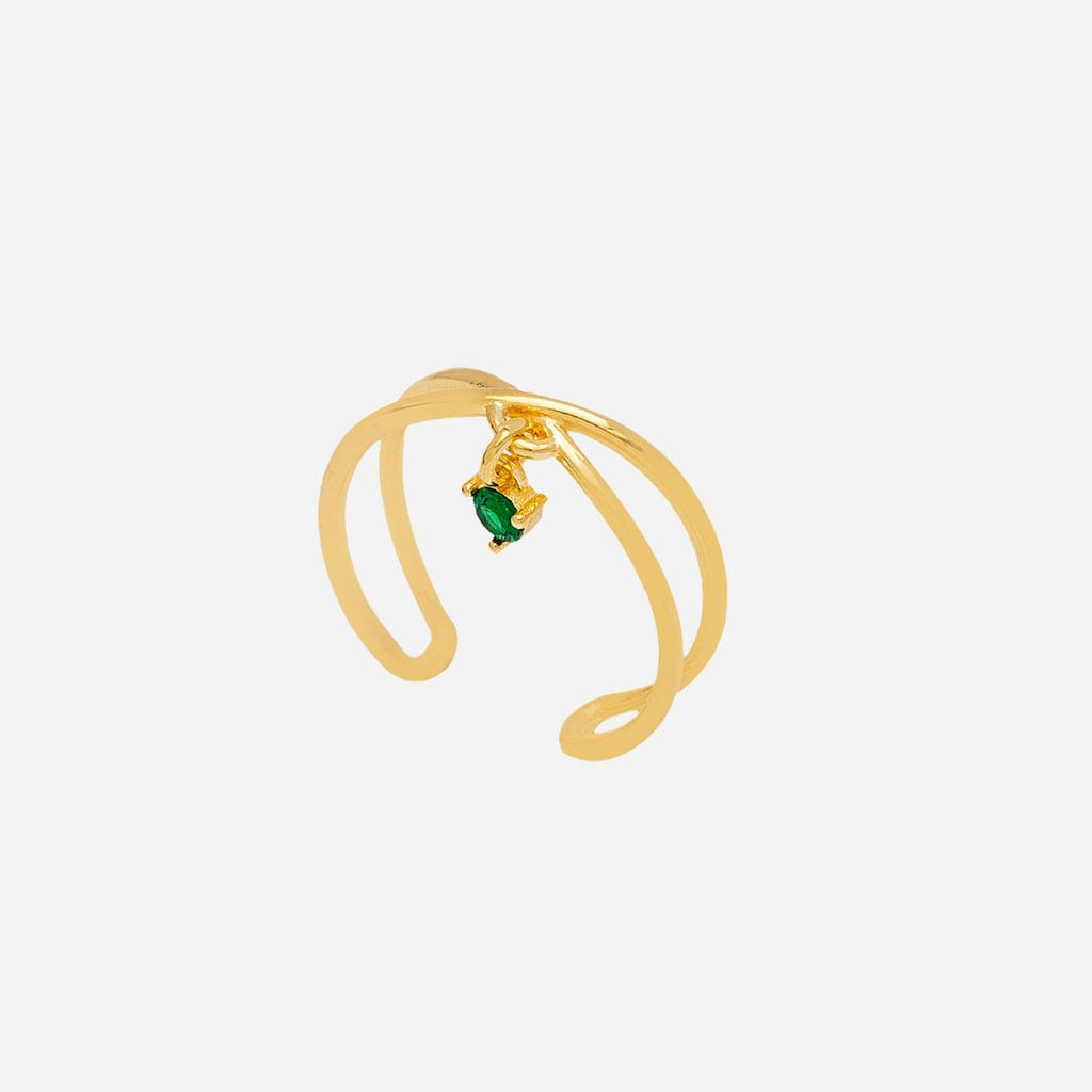 Ring AMAYA-Rings-18K Gold Vermeil & Smaragd-Signorina Leyla