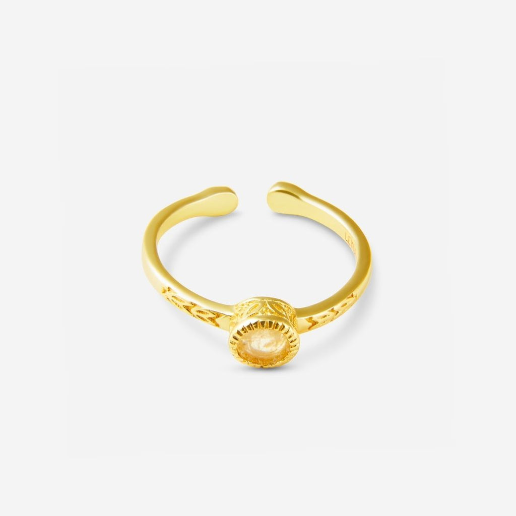 FLORA Ring - Moonstone-Rings-18K Gold Vermeil & Moonstone-Signorina Leyla