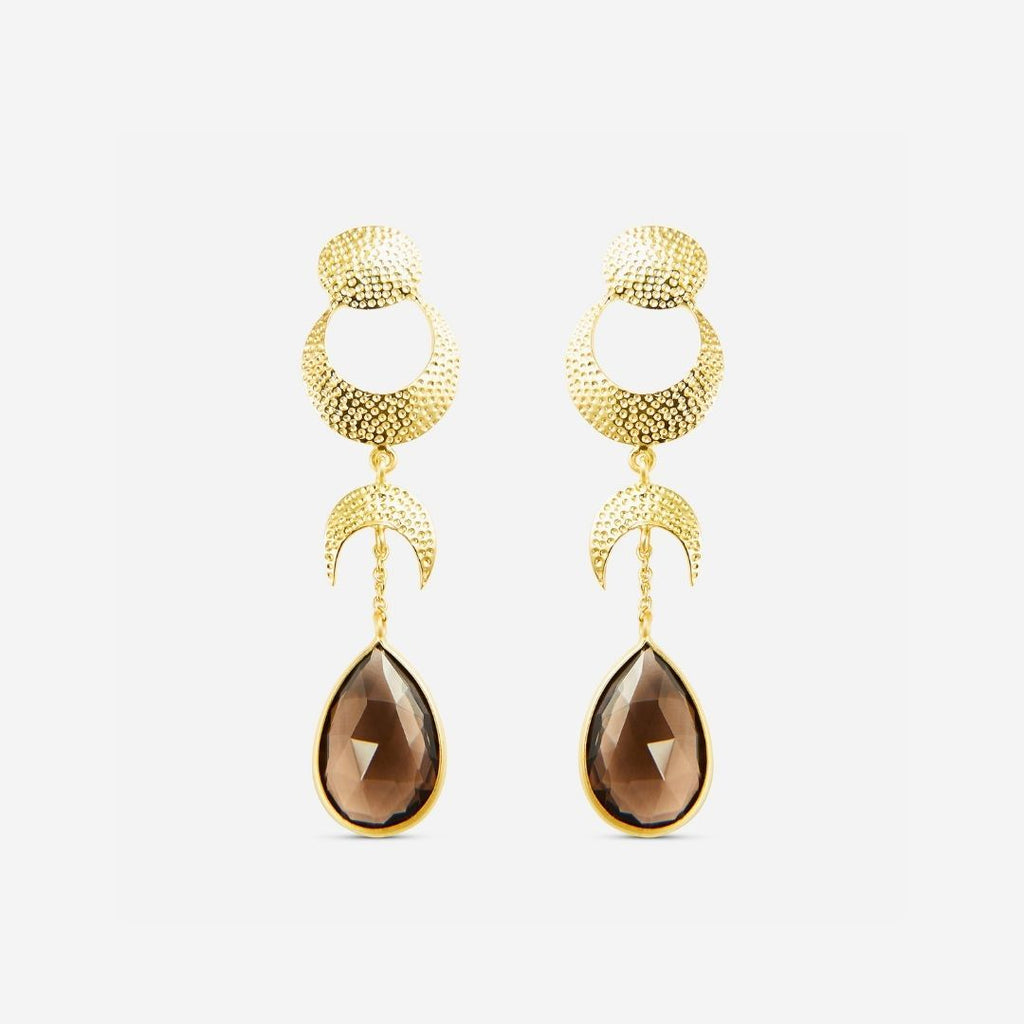 GAYA Earrings-Earrings-18K Gold Vermeil & Topaz-Signorina Leyla