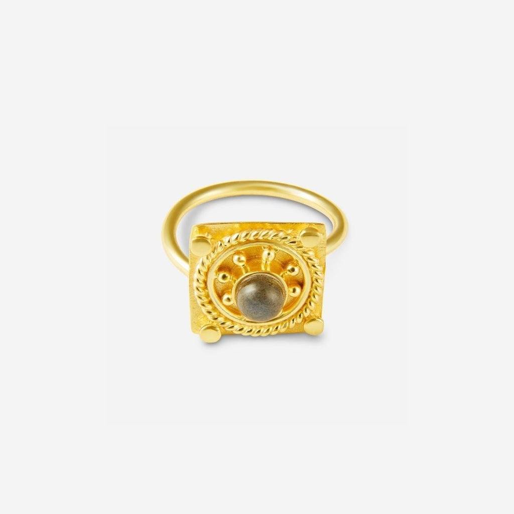 LEMA Ring-18K Gold Vermeil & Onyx-Signorina Leyla